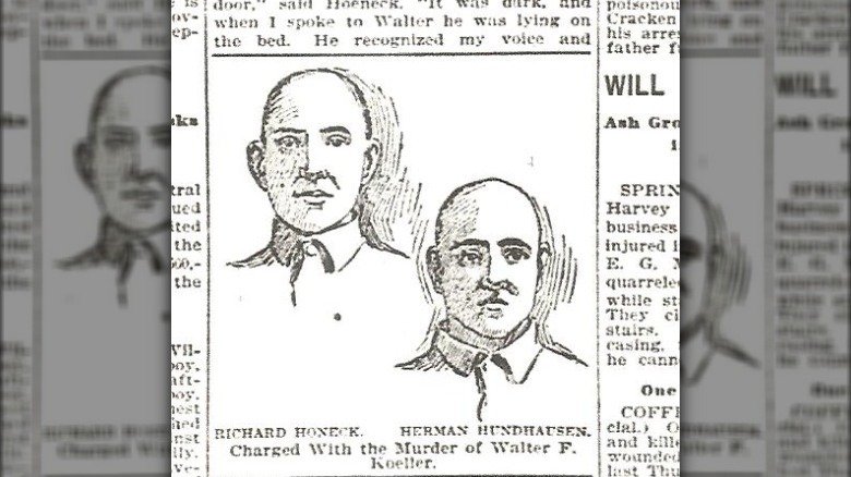 Newspaper illustration of Richard Honeck