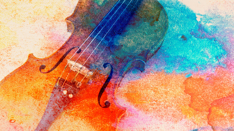A violin in watercolor