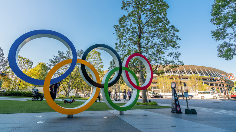 The Olympics symbol in Tokyo