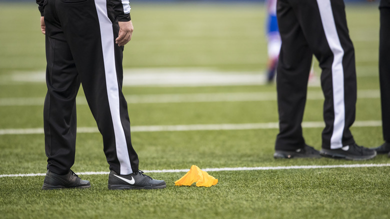 penalty flag on NFL field