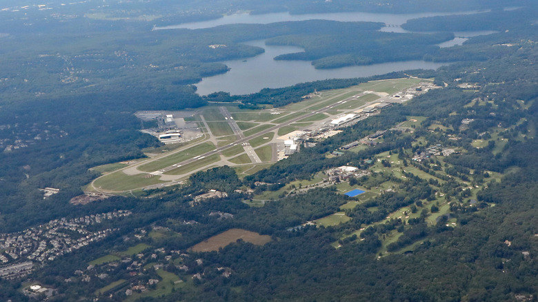 Aerial view Westchester County airport