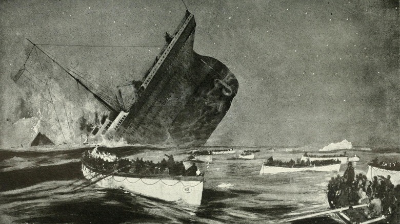Drawing of the Titanic sinking