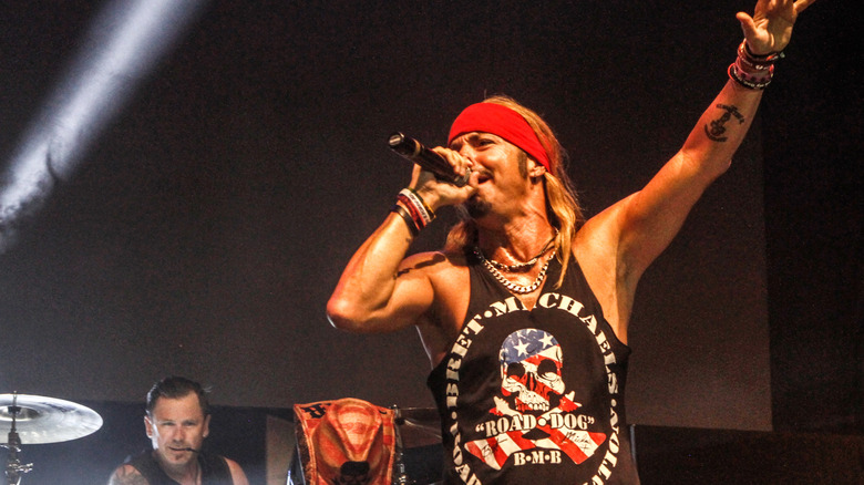 Bret Michaels singing on stage