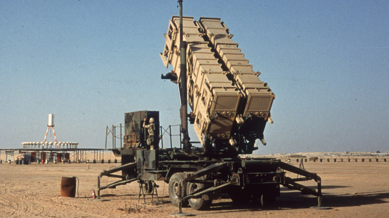 A U.S. Army Patriot Missile launcher