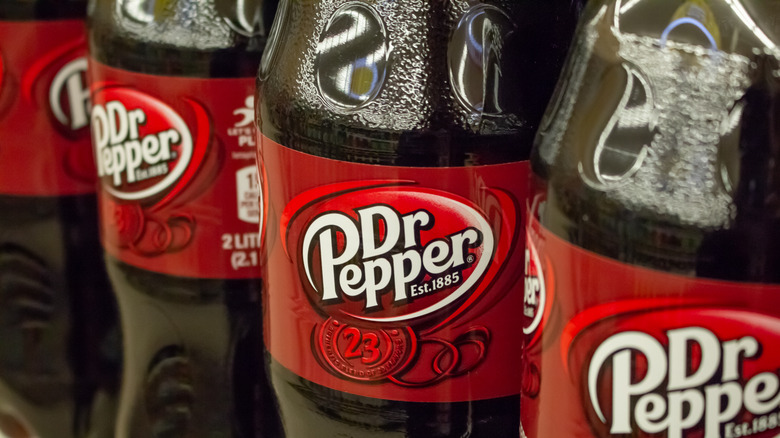 Bottles of Dr. Pepper soda
