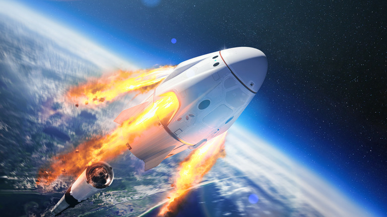 SpaceX capsule in space
