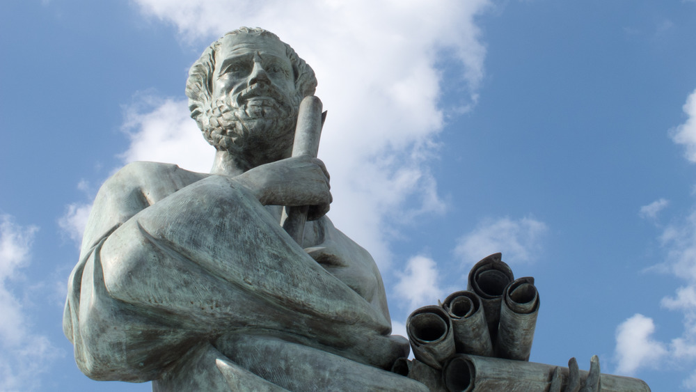 Statue of the Greek philosopher Aristotle