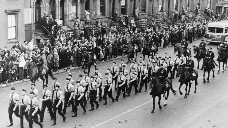 german american bund parading through the streets