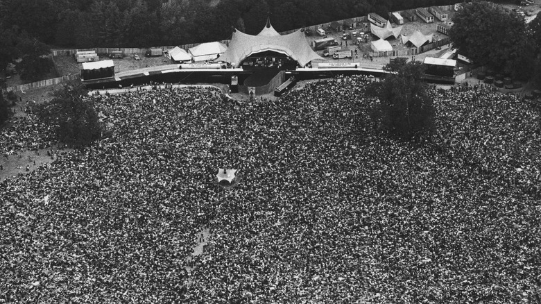 Aerial view of the iconic Knebworth rock festival