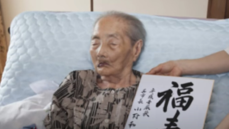Mitsue Nagasaki in hospital bed