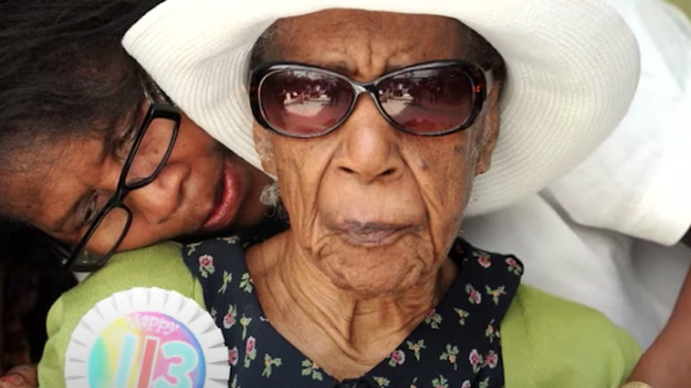 Susannah Mushatt Jones wearing sunglasses