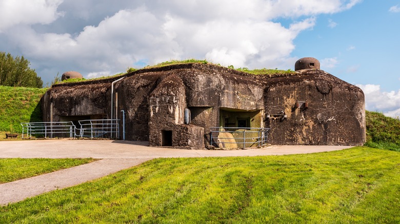 Overgrown combat block 1 of the Maginot Line, seen in 2023.