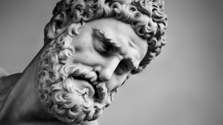 Roman statue of Hercules portrait