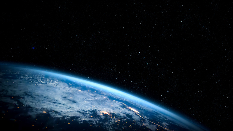darkness of space from earth