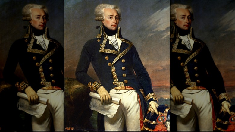 Marquis de Lafayette leans back