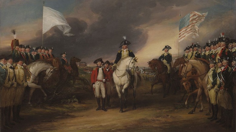 General Cornwallis surrenders to George Washington