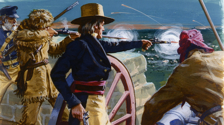 Alamo defenders fire into the night