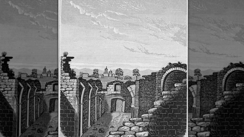 A view of the Alamo ruins looking towards Bexar