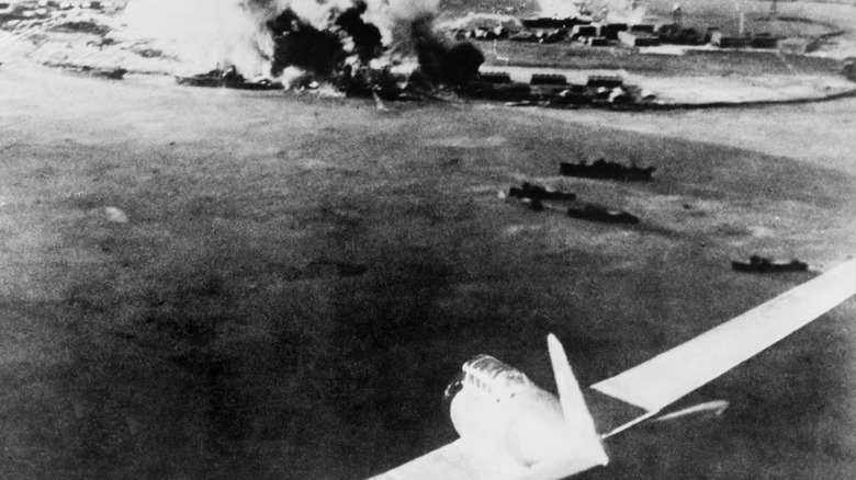 photo taken by Japanese pilot of pearl harbor attack
