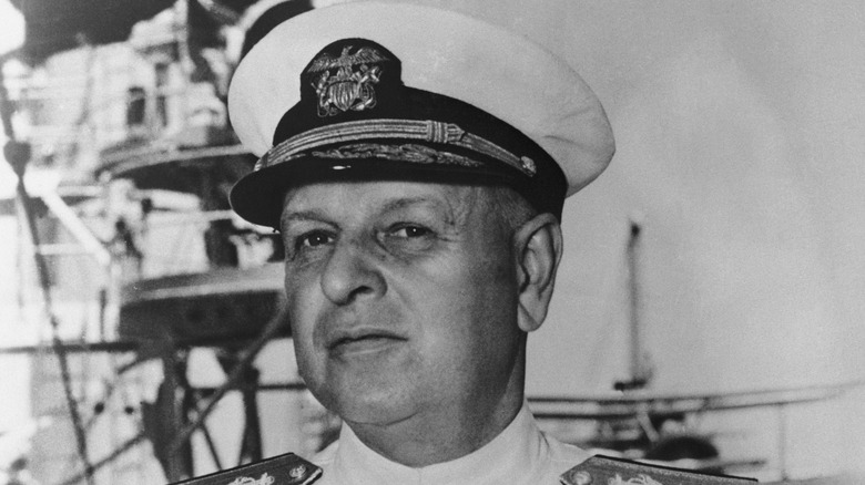 Admiral Husband E. Kimmel naval uniform on ship