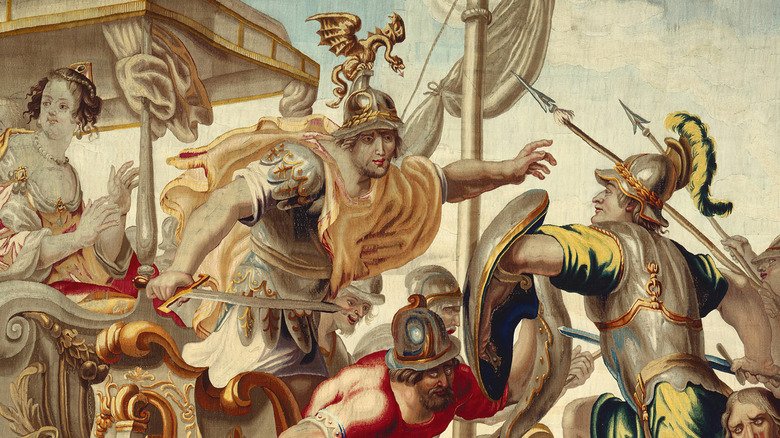 artist's rendition of the battle of actium