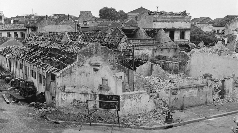 hanoi neighborhood damaged from U.S. bombing