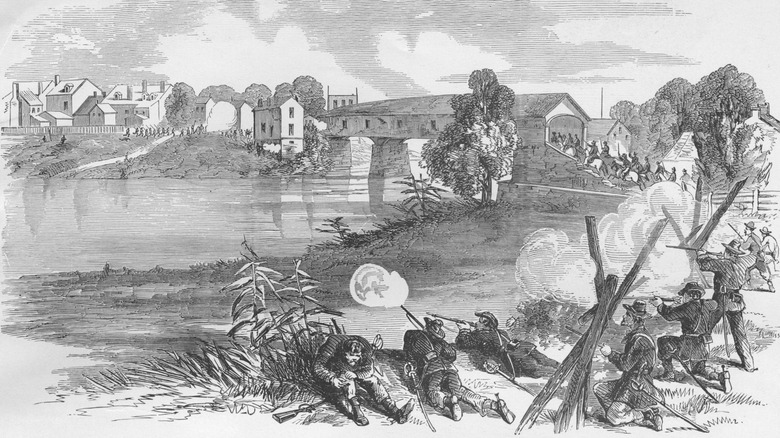 etching of confederate raid into kentucky