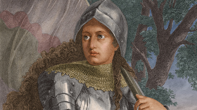 colored etching of joan of arc
