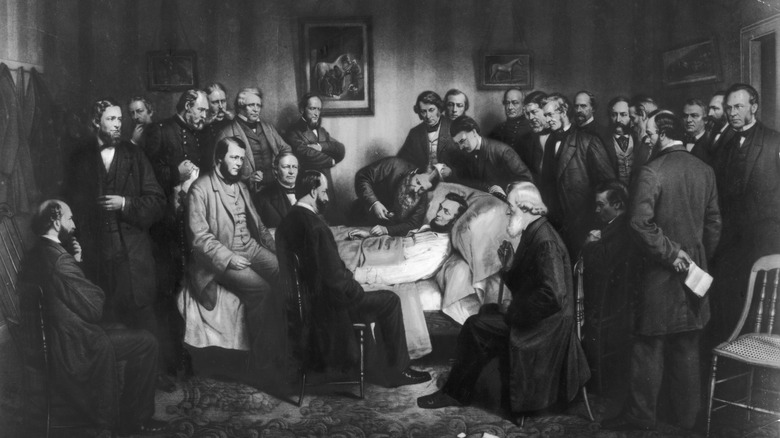 Painting of Abraham Lincoln's deathbed