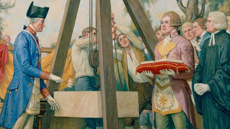 Washington laying cornerstone at U.S. Capitol
