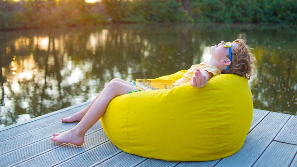 Boy in a beanbag chair