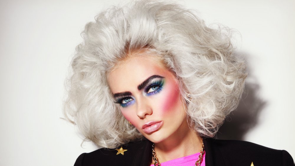 '80s girl with hairspray in hair