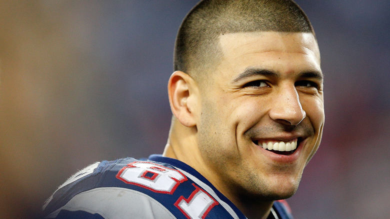 Aaron Hernandez New England Patriots uniform