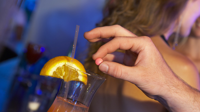 A drink being spiked