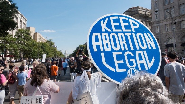 A pro-choice sign at a rally.