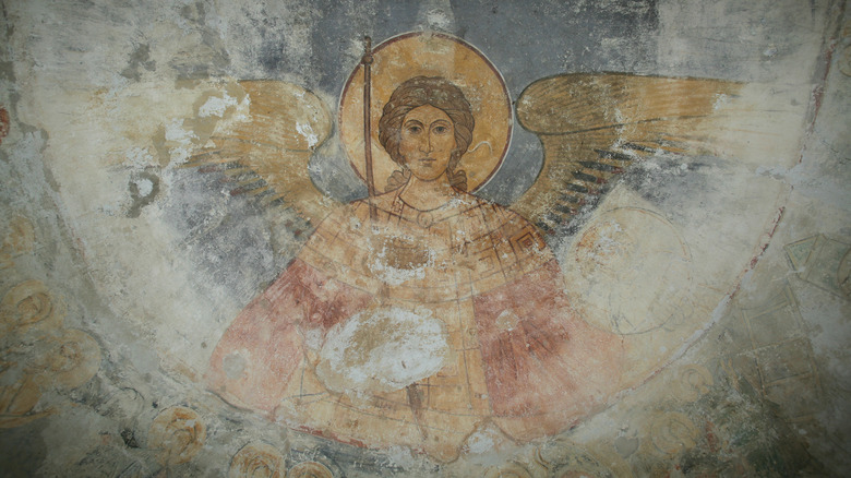 Faded Archangel Michael fresco