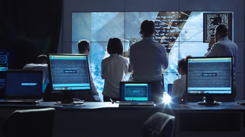 NASA flight director with mission control