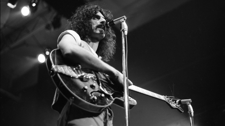 Frank Zappa on stage singing