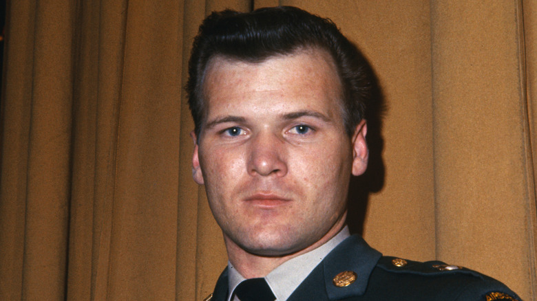 Ssgt. Barry Sadler in uniform looking at camera