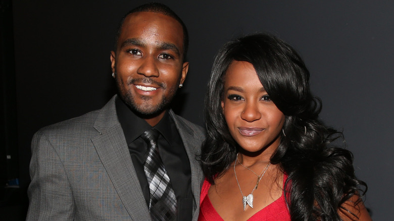 Nick Gordon smiling with Bobbi Kristina Brown