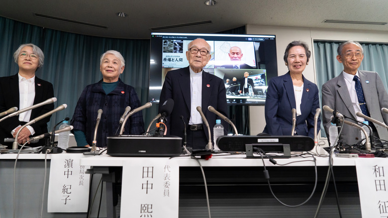press conference of Hibakusha advocates