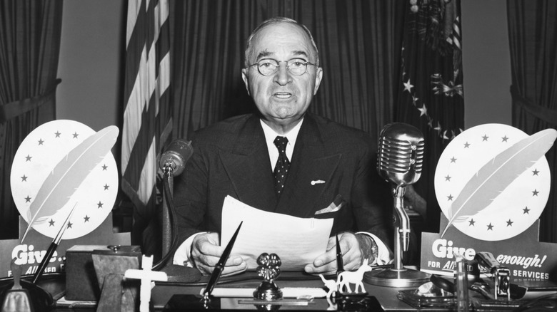 harry truman given public address