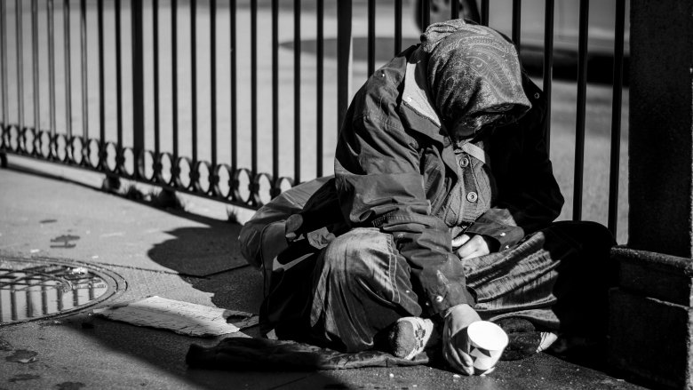 homeless poor person