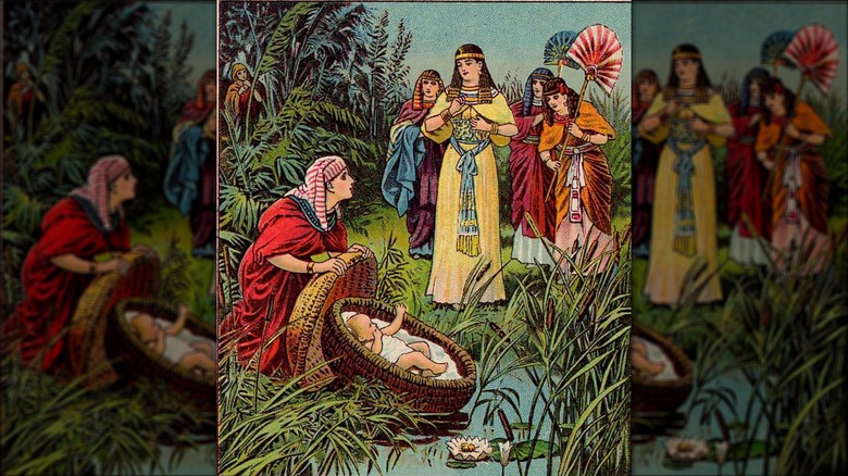 painting of Moses found by Egyptians