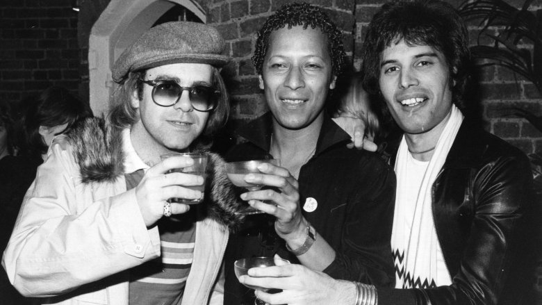 Freddie Mercury with Elton John and Peter Straker