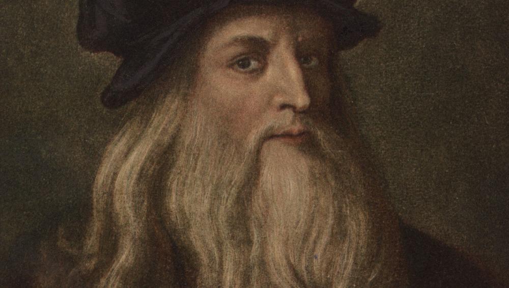 Portrait of Leonardo da Vinci looking concerned