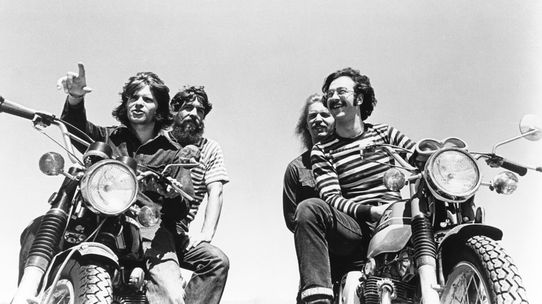 Members of Creedence Clearwater revival on motorbikes