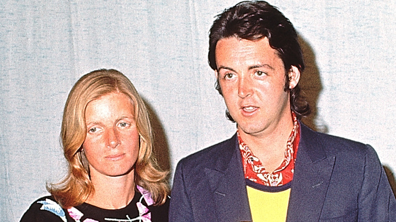 Paul and Linda McCartney backstage at 1971 Grammy Awards