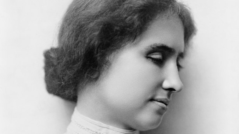 Helen Keller in profile 