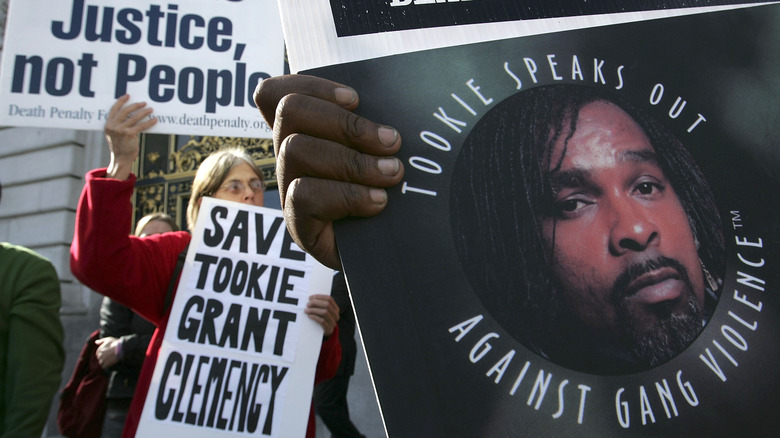 Protesters supporting Tookie Williams
